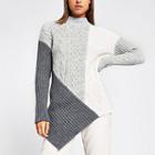 River Island Womens Blocked Cable Knit Turtle Neck Jumper
