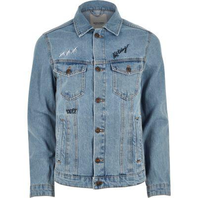 River Island Mens Jack And Jones 'not Today' Denim Jacket