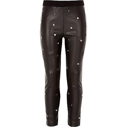 River Island Girls Studded Leggings