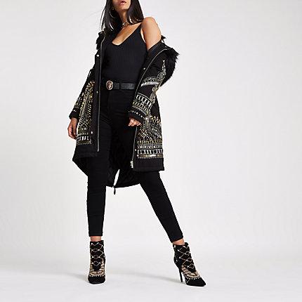 River Island Womens Ri 30 Embellished Parka