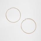River Island Womens Gold Tone Faceted Oversized Hoop Earrings
