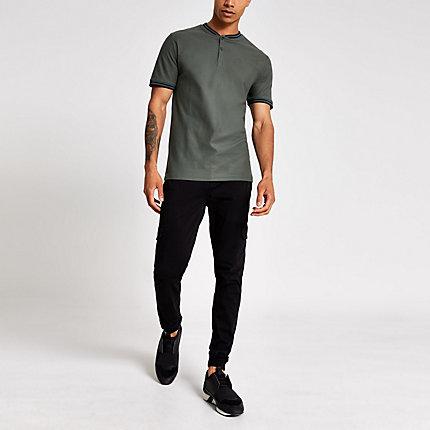 River Island Mens Slim Fit Baseball Polo Shirt