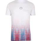 River Island Mens White Contrast Stripe Fade Muscle Fit T-shirt