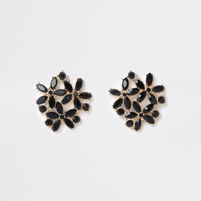 River Island Womens Gold Tone Jewel Cluster Clip On Earring