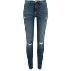 River Island Womens Tinted Molly Ripped Jeggings