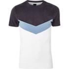 River Island Mens Big And Tall White Chevron Blocked T-shirt