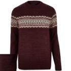 River Island Mensdark Knitted Fairisle Jumper