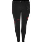 River Island Womens Plus Amelie Badge Super Skinny Jeans