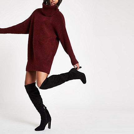 River Island Womens Knit Roll Neck Jumper Dress
