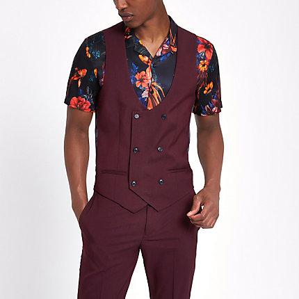 River Island Mens Stretch Fit Suit Vest