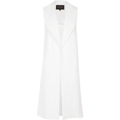 River Island Womens White Sleeveless Duster Jacket