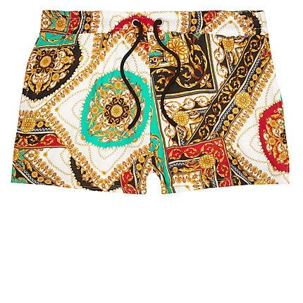 River Island Mens Jaded London Baroque Print Shorts
