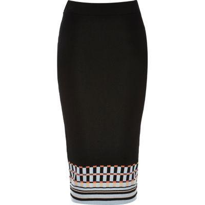 River Island Womens Knit Geometric Pencil Skirt