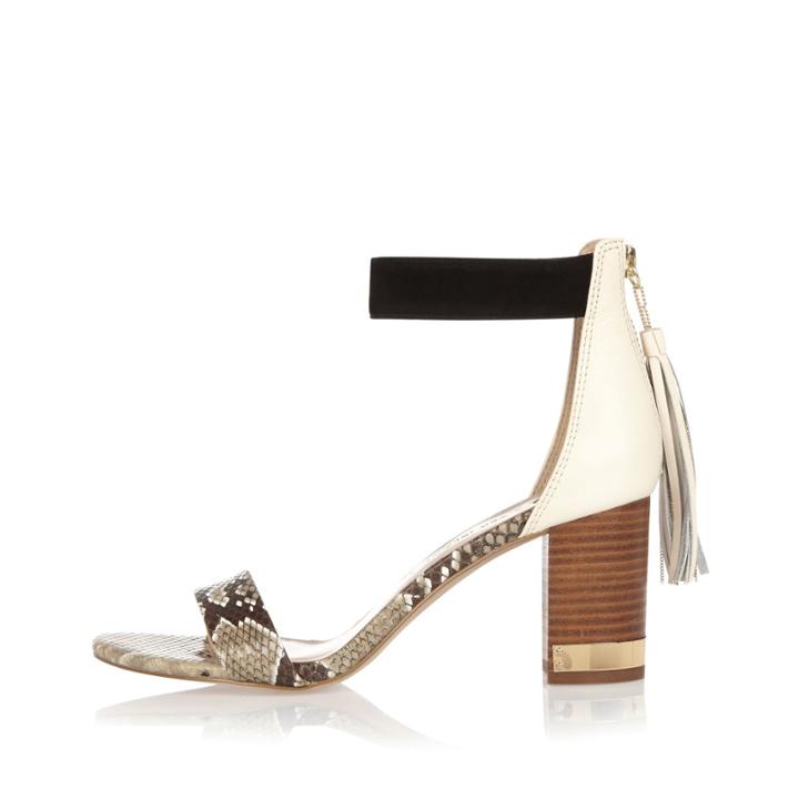River Island Womens Print Block Heel Tassel Sandals