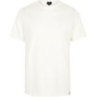 River Island Mens White Contrast Stitch Crew Neck T-shirt