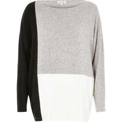 River Island Womens Plus Color Block Batwing Top