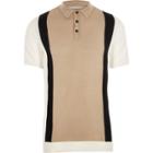 River Island Mens Big And Tall Blocked Knitted Polo Shirt