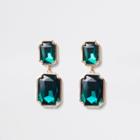 River Island Womens Emerald Rectangle Stud Earrings