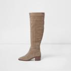River Island Womens Suede Studded Knee High Suede Boots