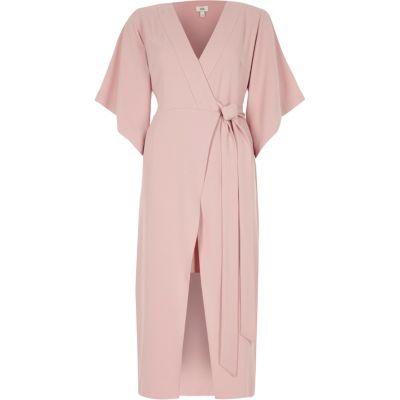 River Island Womens Wrap Front Kimono Midi Dress