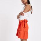 River Island Womens Petite Frill Wrap Mini Skirt