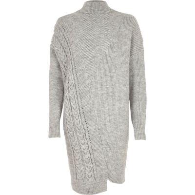 River Island Womens Cable Knit Detail High Neck Jumper Dress