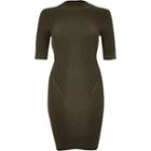 River Island Womens Metallic Knitted Ribbed Bodycon Dress