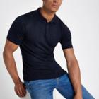 River Island Mens Cable Knit Slim Fit Polo Shirt