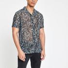 River Island Mens Sheer Baroque Print Shirt