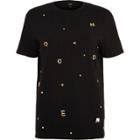 River Island Womens Gold Tone Letter Embellished T-shirt