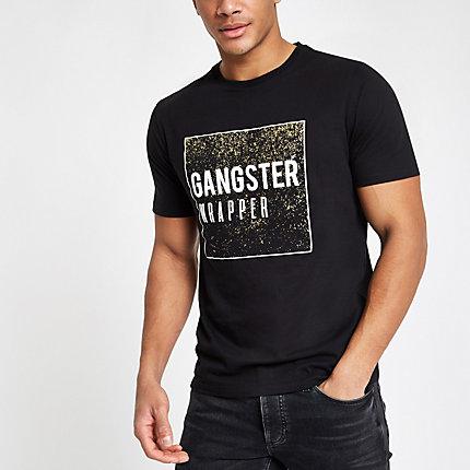 River Island Mens Slim Fit 'gangster Wrapper' T-shirt