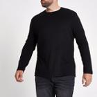 River Island Mens Big And Tall Rib Crew Neck T-shirt