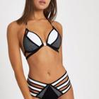 River Island Womens Mesh Insert Triangle Halter Bikini Top