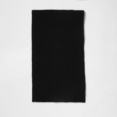 River Island Mensblack Ribbed Knit Scarf