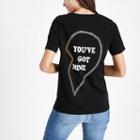 River Island Womens Ftbc Charity Diamante Heart T-shirt