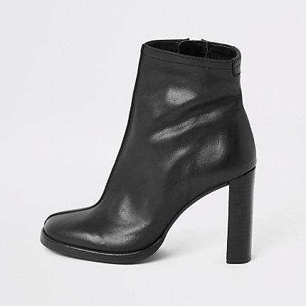 River Island Womens Leather Platform Heel Ankle Boot