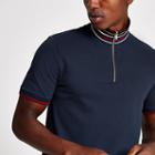 River Island Mens Selected Homme Zip Polo Shirt