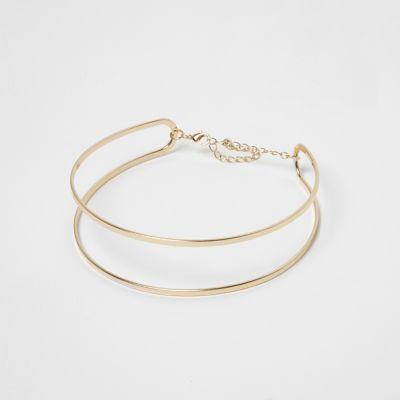 River Island Womens Gold Tone Double Row Choker