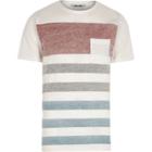 River Island Mens White Only And Sons Stripe Pocket T-shirt