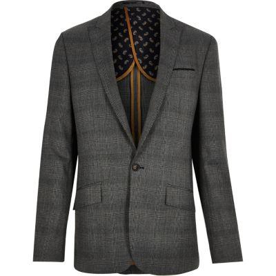 River Island Mens Price Of Wales Check Slim Suit Jacket
