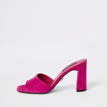 River Island Womens Suede Mule Sandals
