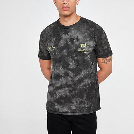 River Island Mens Tie Dye Neon Print T-shirt