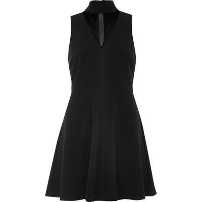 River Island Womens Choker Mesh Skater Dress
