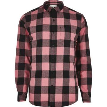 River Island Mens Buffalo Check Casual Shirt