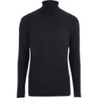 River Island Mens Ribbed Muscle Fit Roll Neck Sweater