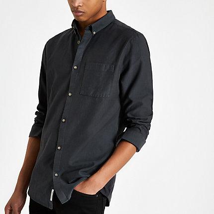 River Island Mens Lyocell Chest Pocket Shirt