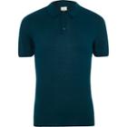 River Island Mens Knit Muscle Fit Short Sleeve Polo Shirt