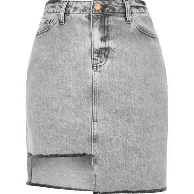 River Island Womens Asymmetric Hem Denim Skirt