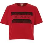 River Island Womens 'lost In Love' Fringe Cropped T-shirt