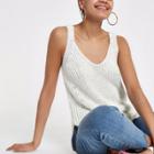 River Island Womens White V Neck Knitted Vest